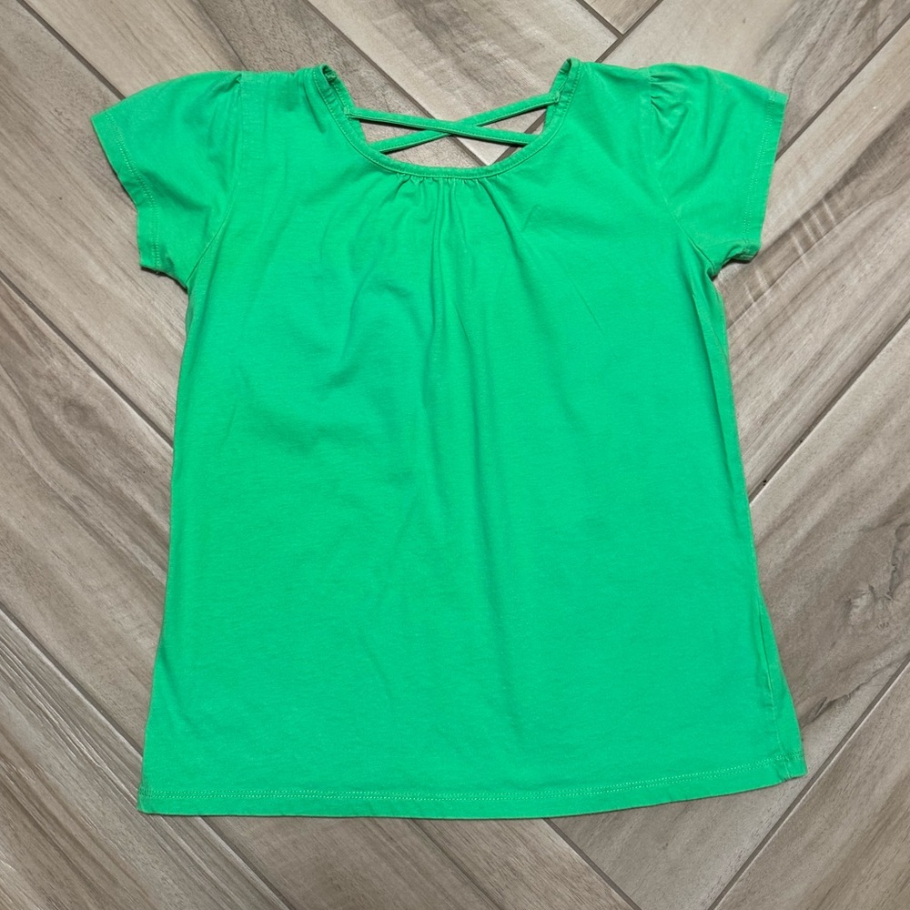 Girls' Cross-Back Short Sleeve Top - Green